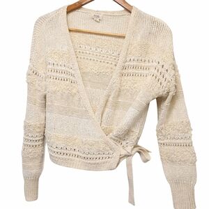 a.n.a Cream Knit Wrap Sweater Cardigan